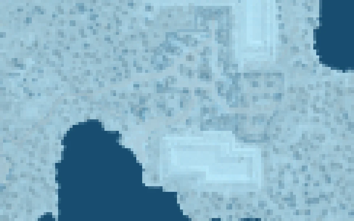 Close-up of Deep Blue around the entrance